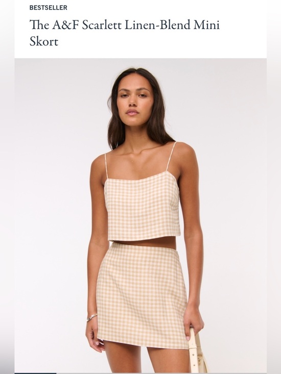 Abercrombie & Fitch Dresses & Skirts - The A&F Scarlett Linen-Blend Mini
Skort gingham